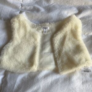 Tahari Cream Faux Fur Kids Vest